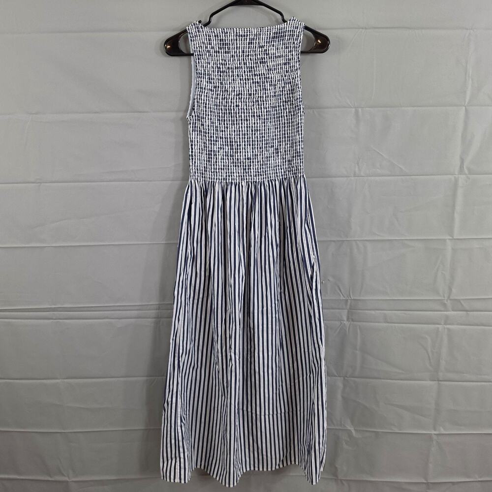 Hill House Home Dress Small Cosima Nap Sand Gingham Striped Maxi Blue Romantic - Picture 9 of 12